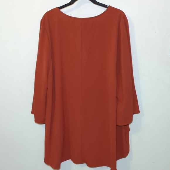Jade by Jane Rust V-Neck High-Low Tunic 3/4 Sleeve Women's Size 3XL - Picture 5 of 5